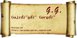 Gajzágó Gergő névjegykártya
